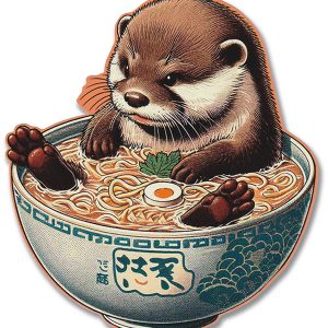 otter ramen sticker decal